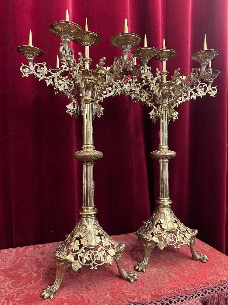Pair Gothic - Style Candle Holders