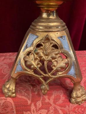 Candle Holders style Gothic - style en Bronze / Gilt, France 19 th century ( Anno 1875 )