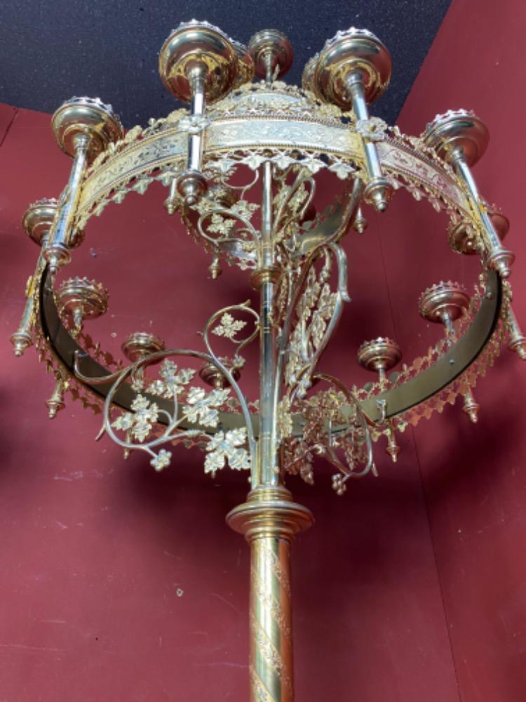 Pair Gothic - style Candle Holders By Bourdon