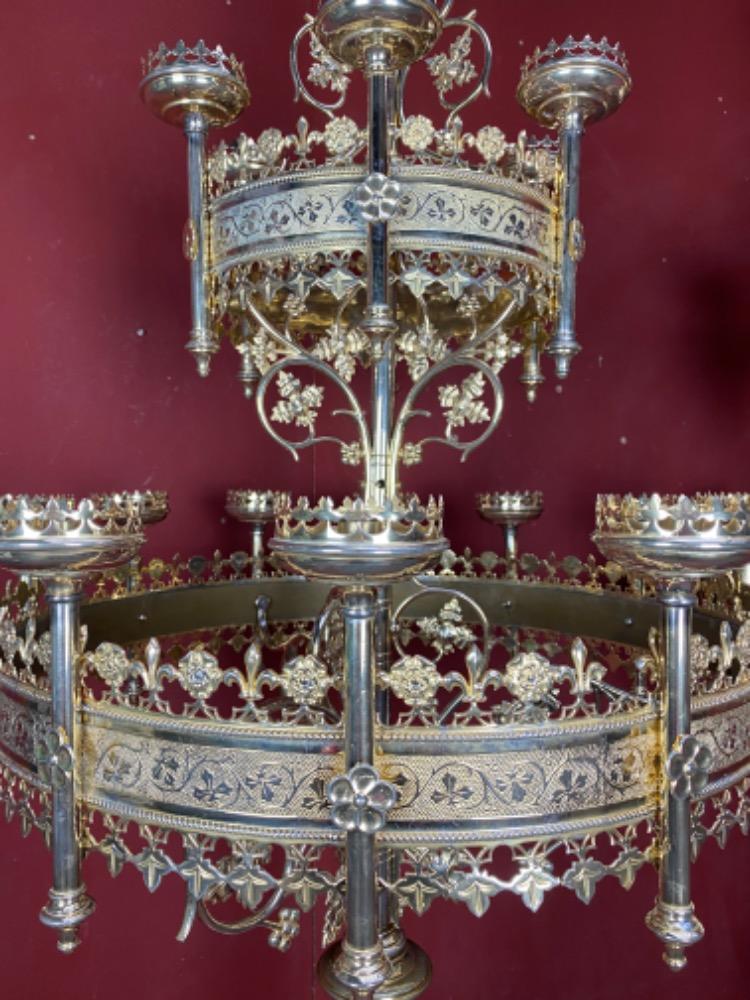 Pair Gothic - style Candle Holders By Bourdon