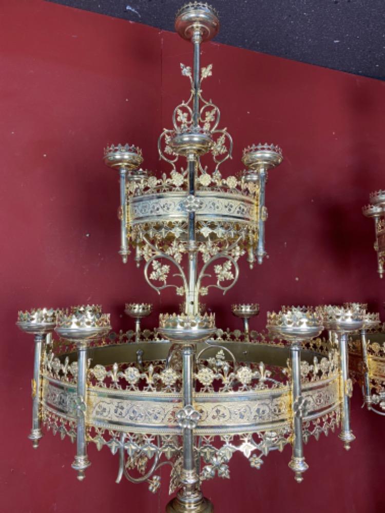 Pair Gothic - style Candle Holders By Bourdon