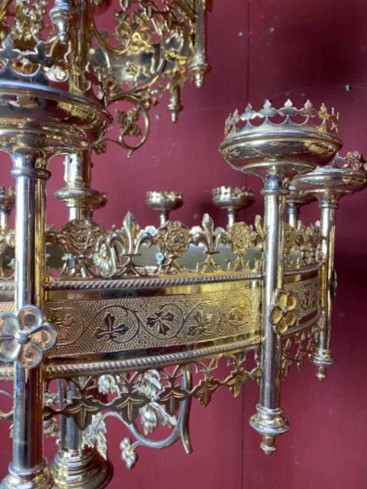 Pair Gothic - style Candle Holders By Bourdon