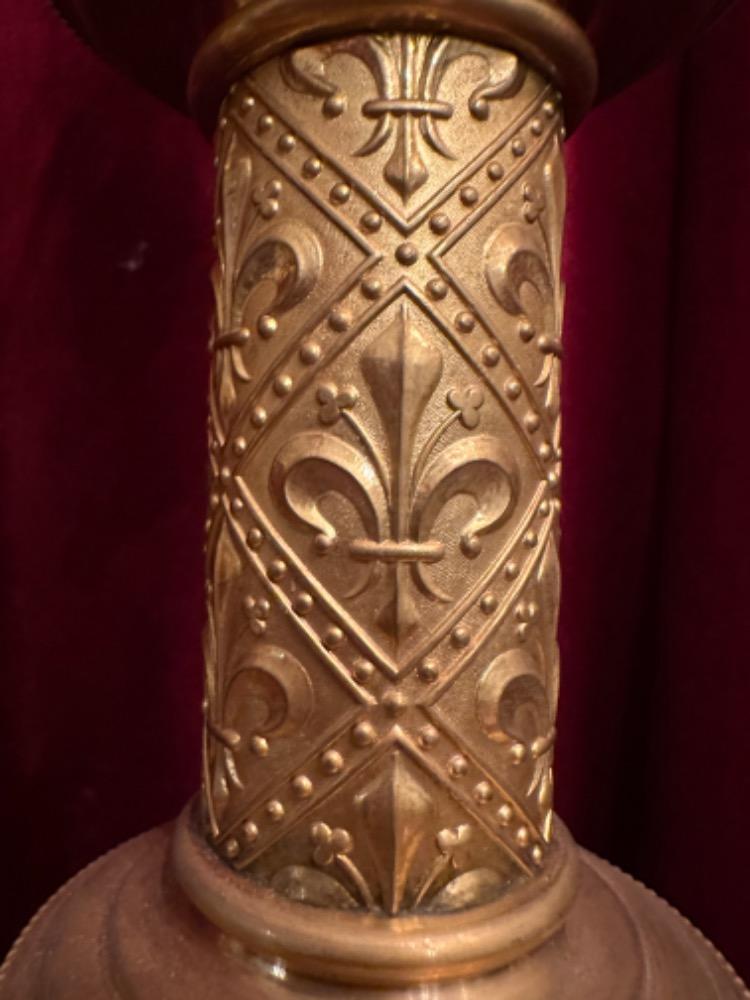 Pair Gothic - Style Candle Holders Measures Without Pin