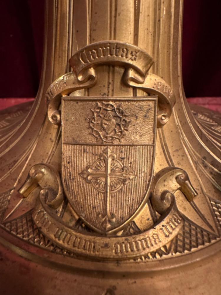 Pair Gothic - Style Candle Holders Measures Without Pin