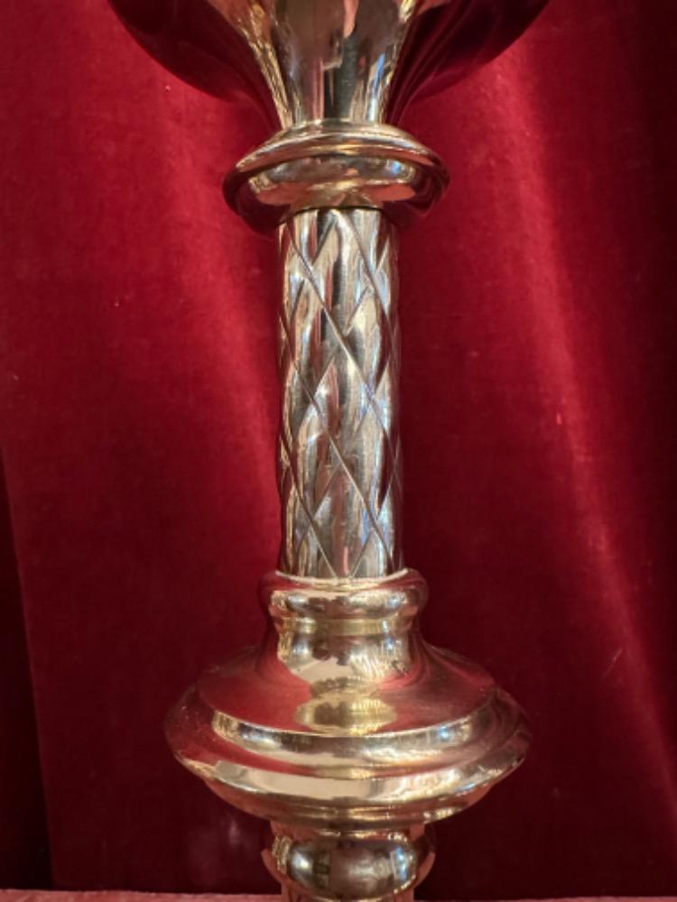 Pair Gothic - Style Candle Holders Measures Without Pin