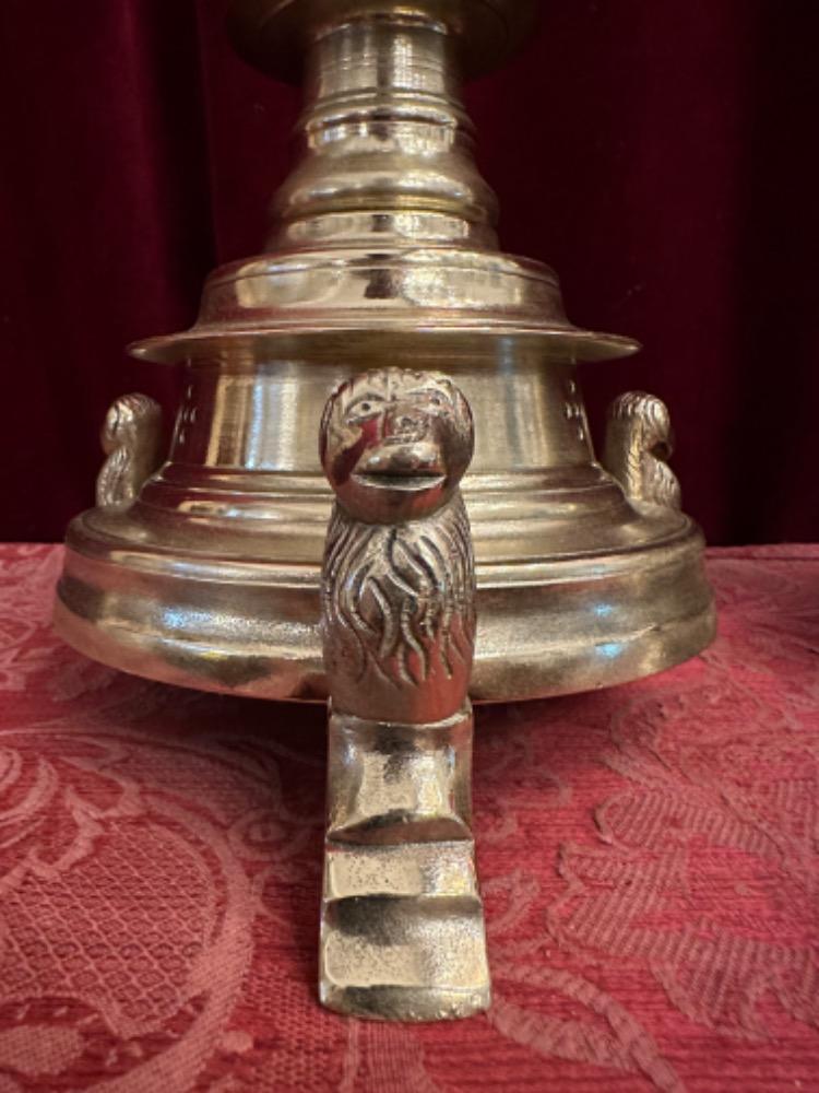 Pair Gothic - Style Candle Holders Measures Without Pin