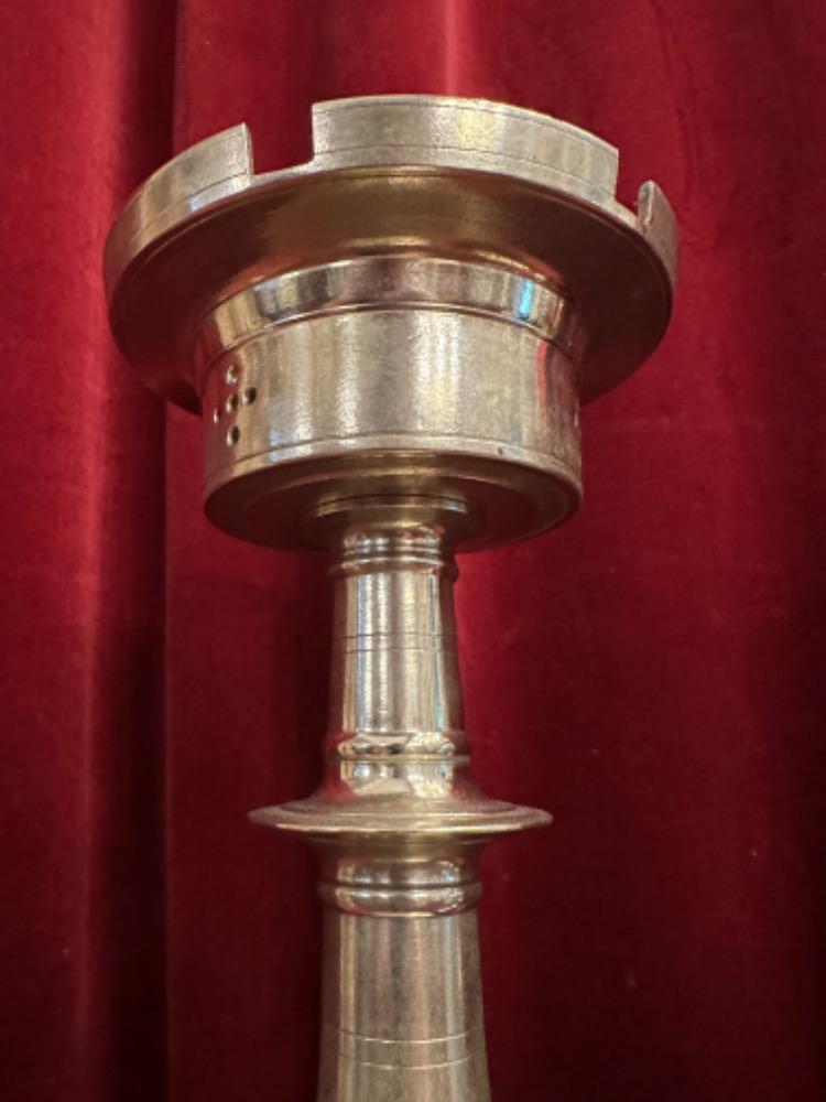 Pair Gothic - Style Candle Holders Measures Without Pin