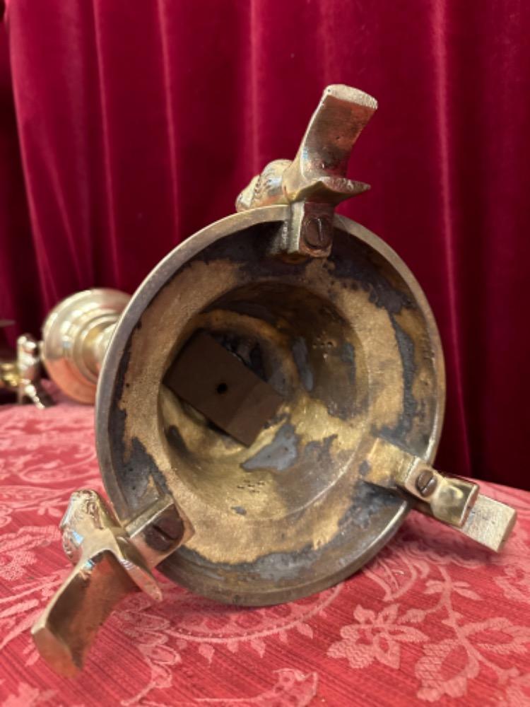 Pair Gothic - Style Candle Holders Measures Without Pin