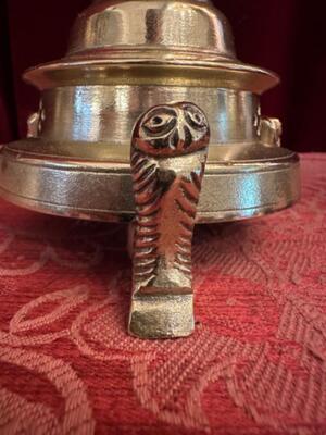 Candle Holders Measures Without Pin style Gothic - Style en Bronze Gilt, Belgium  19 th century ( Anno 1865 )