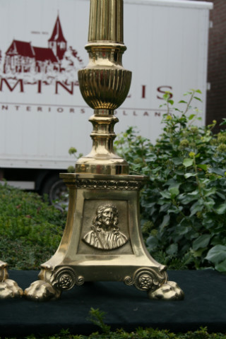 Pair Gothic - Style Candle Holders Measures Without Pin