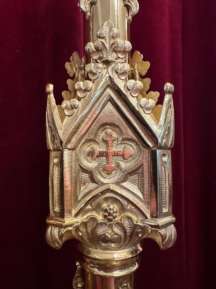 Pair Gothic - Style Candle Holders Measures Without Pin