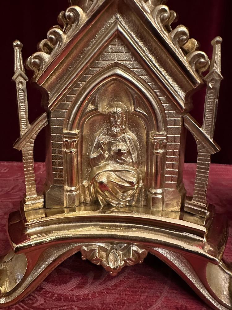 Pair Gothic - Style Candle Holders Measures Without Pin