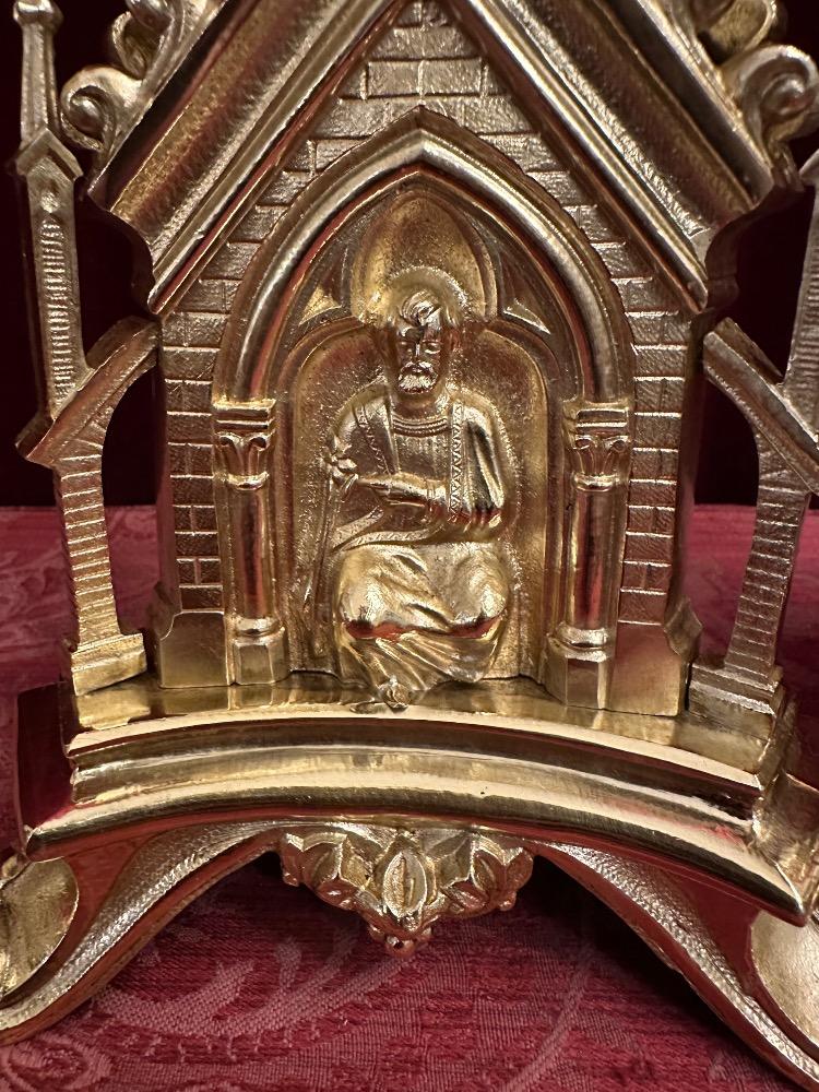 Pair Gothic - Style Candle Holders Measures Without Pin