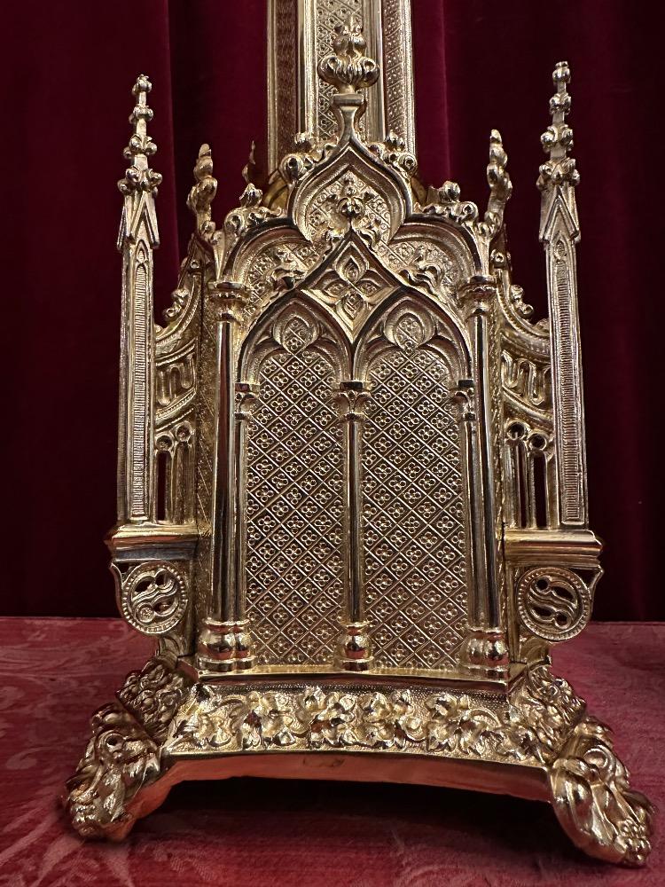 Pair Gothic - Style Candle Holders Measures Without Pin