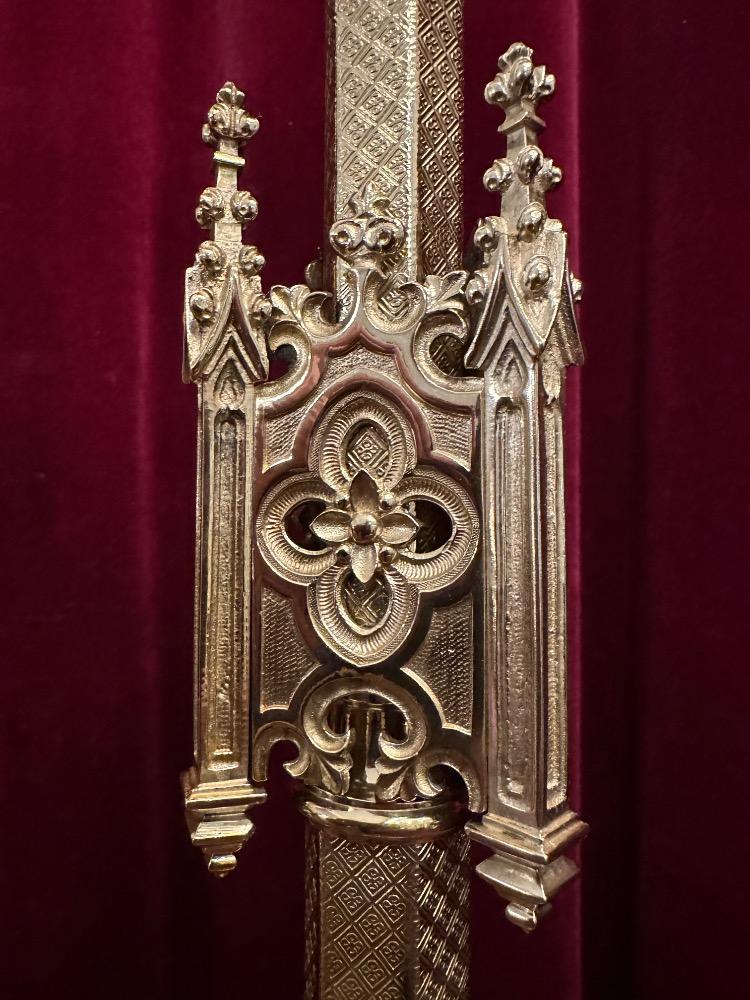 Pair Gothic - Style Candle Holders Measures Without Pin