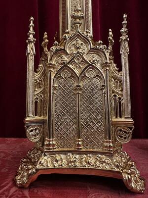 Pair Gothic - Style Candle Holders Measures Without Pin