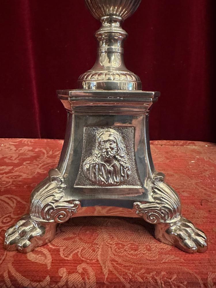 Pair Gothic - Style Candle Holders Measures Without Pin