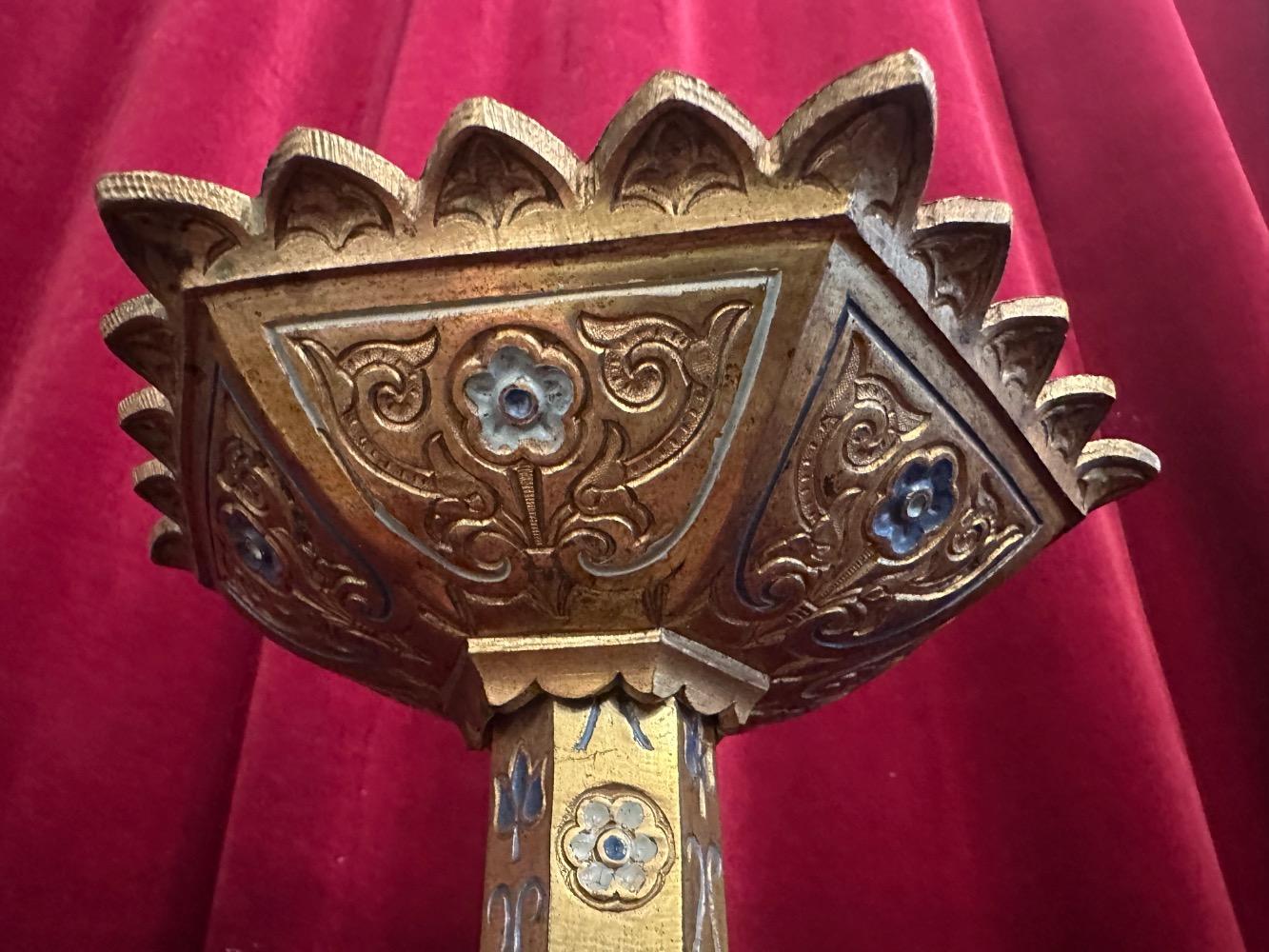Pair Gothic - Style Candle Holders Measures Without Pin