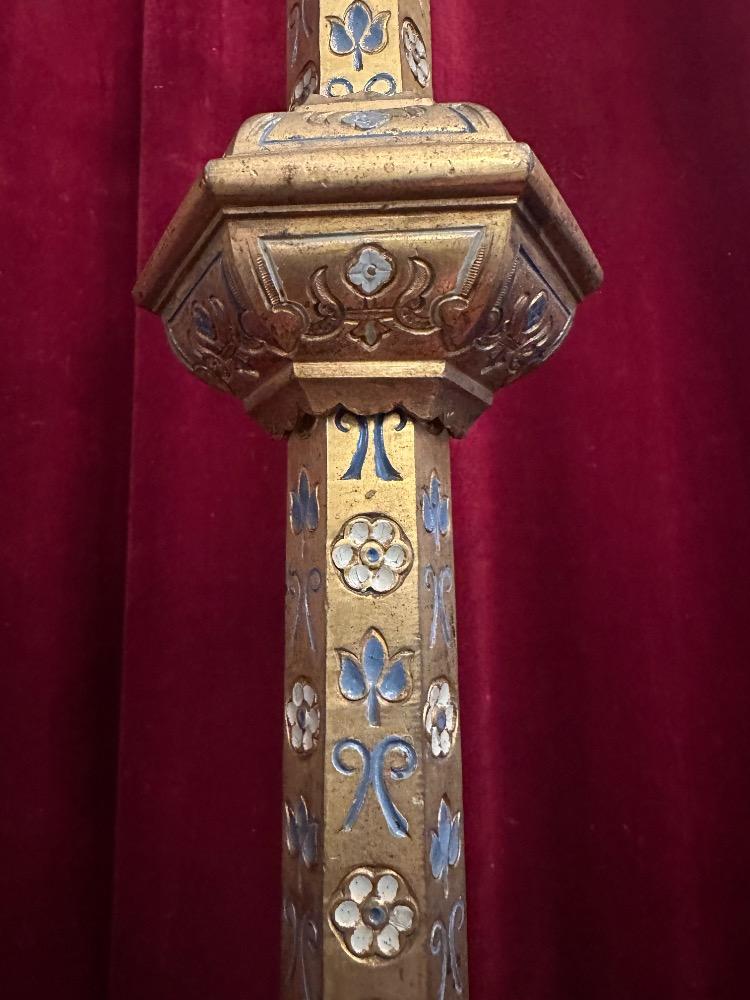 Pair Gothic - Style Candle Holders Measures Without Pin