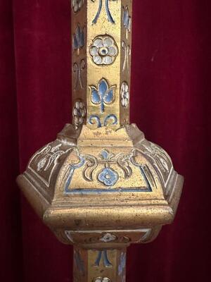 Pair Gothic - Style Candle Holders Measures Without Pin