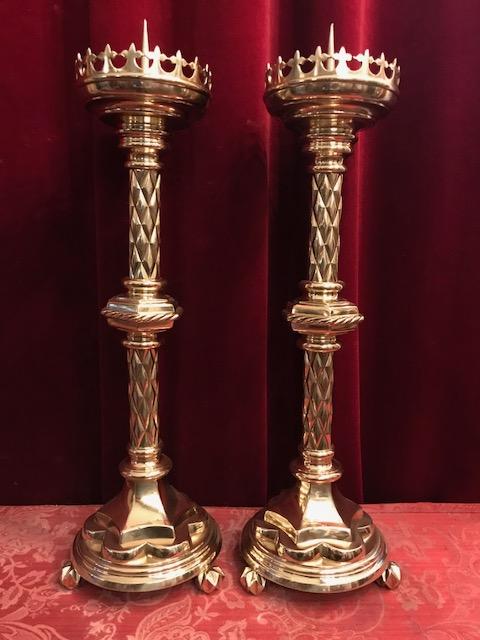 Pair Gothic - style Candle Sticks