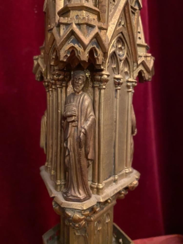 Pair  Gothic - Style Candle Sticks Measures Without Pin. Total Weight : 13 Kgs