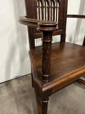 Chairs style Gothic - Style en Oak wood, France 19 th century