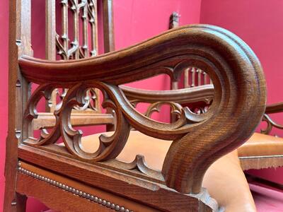 Chairs style Gothic - Style en Oak wood, Belgium  19 th century