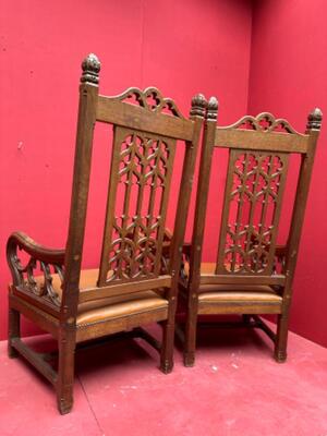 Chairs style Gothic - Style en Oak wood, Belgium  19 th century