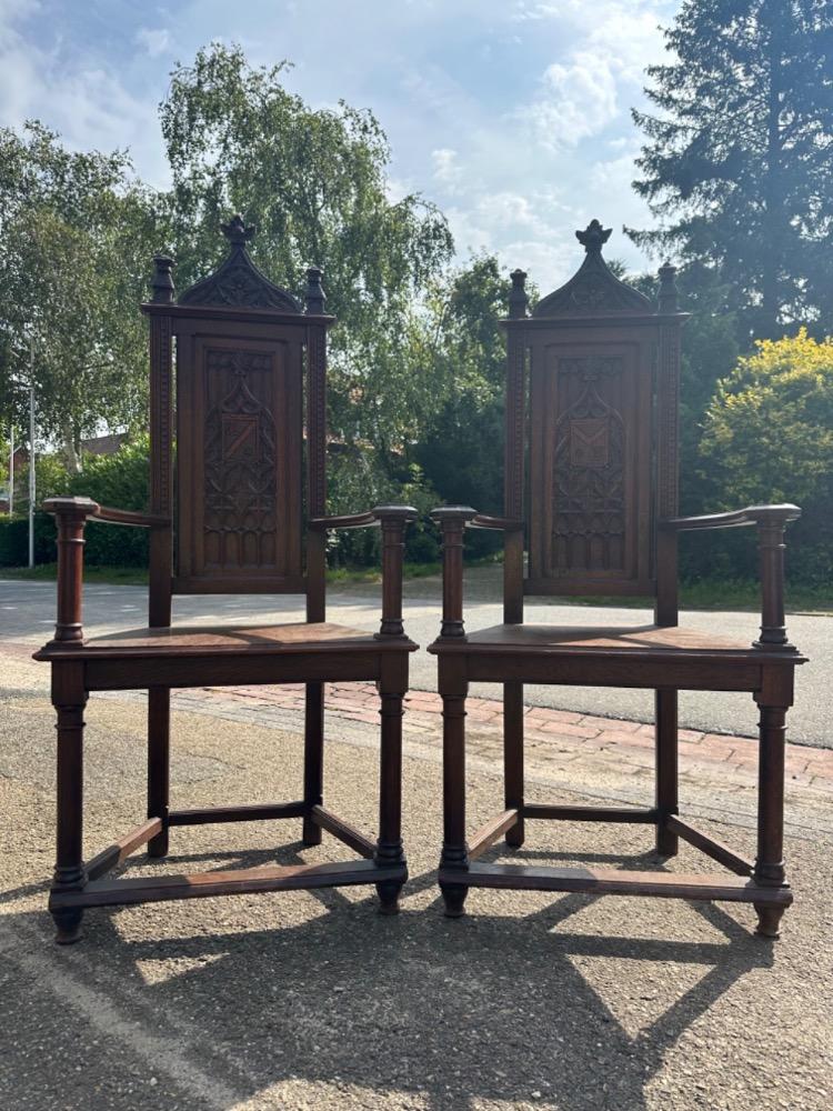 Pair Gothic - Style Chairs