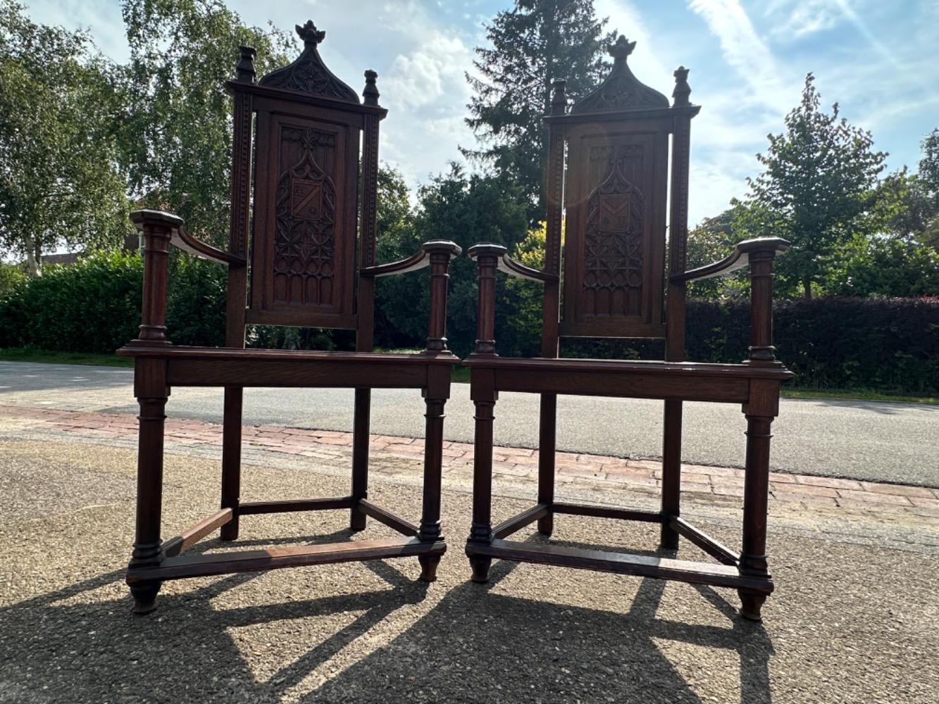 Pair Gothic - Style Chairs
