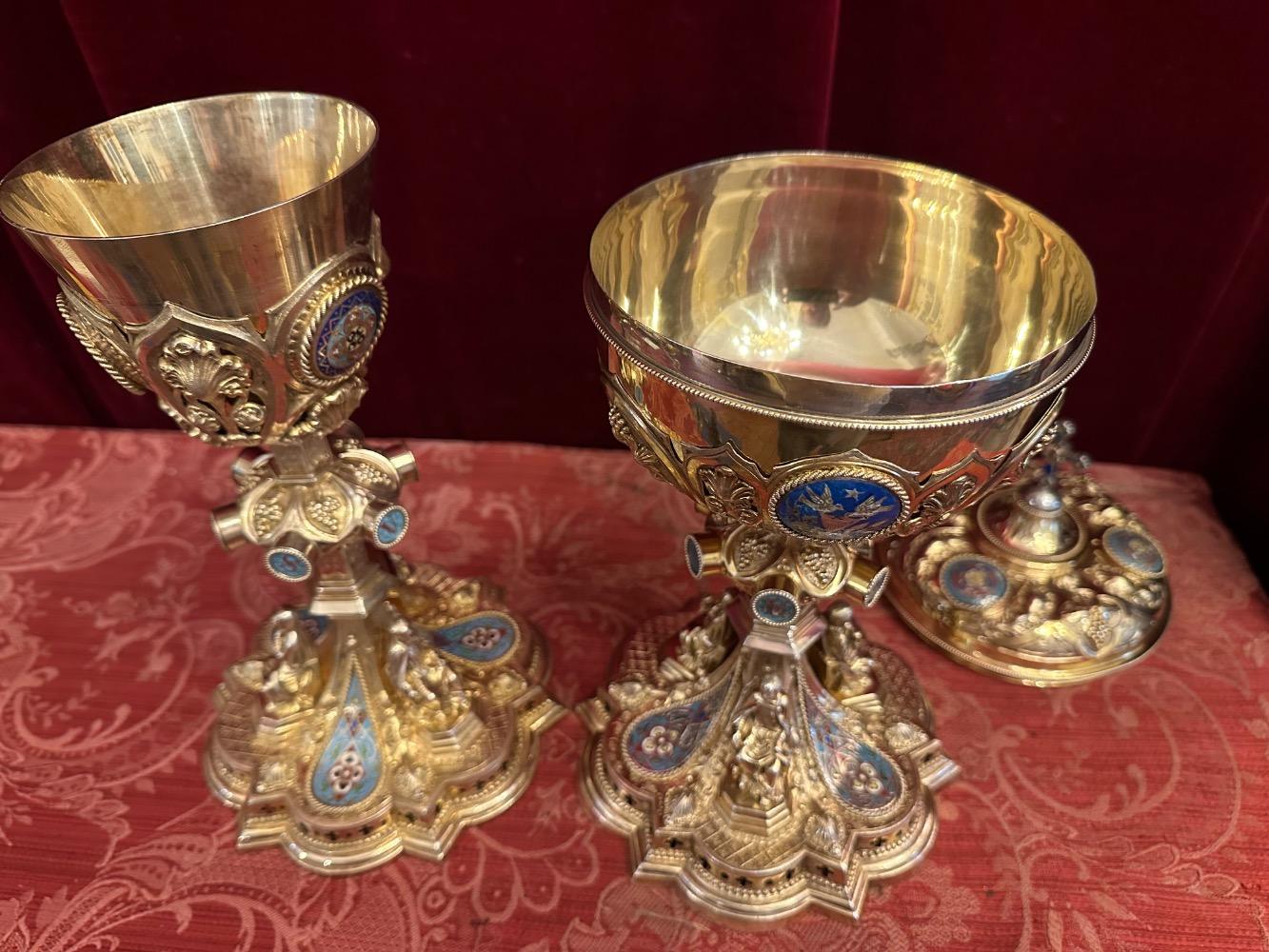 Pair Gothic - Style Chalice & Ciborium