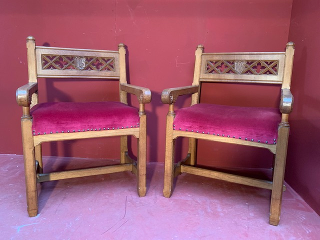 Pair Gothic - style Choir-Seats