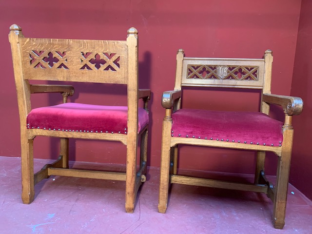 Pair Gothic - style Choir-Seats