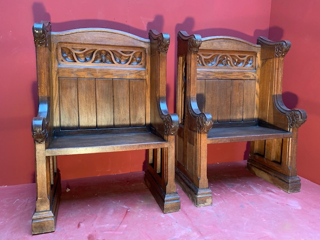 Pair Gothic - style Choir - Stalls