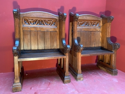 Choir - Stalls style Gothic - style en Oak Wood, England 19 th century