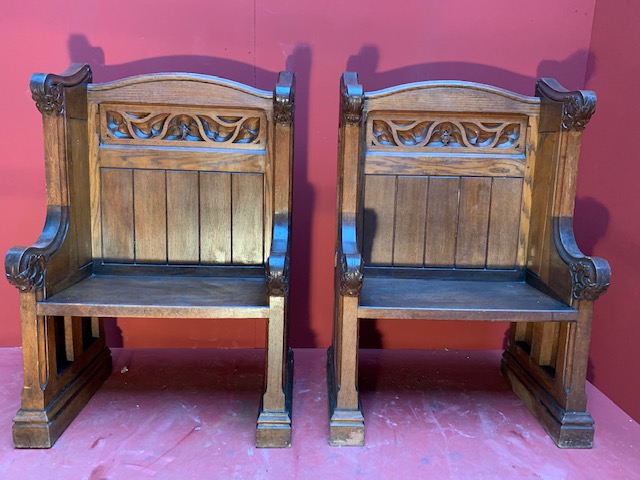 Pair Gothic - style Choir - Stalls