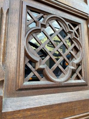 Church Doors style Gothic - style en Oak wood, Belgium  19 th century