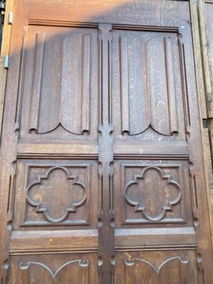 Church Doors. style Gothic Style en Oak wood, BELGIUM  19 th century