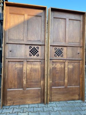 Church Doors style Gothic - style en Oak wood, Belgium  19 th century