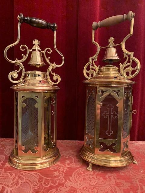 Pair Gothic - style Communion Lanterns