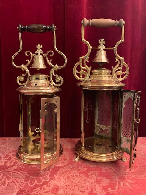 Pair Gothic - style Communion Lanterns
