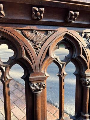 Communion Rails style Gothic - Style en Oak wood, Belgium  19 th century ( Anno 1885 )