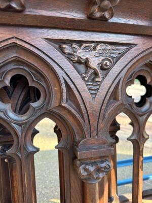 Communion Rails style Gothic - Style en Oak wood, Belgium  19 th century ( Anno 1885 )