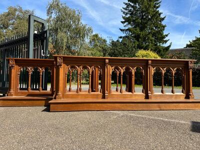 Communion Rails  style Gothic - Style en Oak wood, Belgium  19 th century ( Anno 1875 )