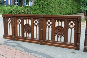 Communion Rails. Measures Each. style Gothic - style en Oak wood, Belgium 19th century