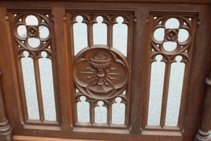 Communion Rails. Measures Each. style Gothic - style en Oak wood, Belgium 19th century