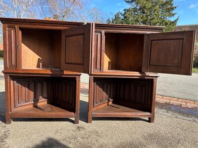 Corner Cabinets style Gothic - Style en Oak wood, France 19 th century