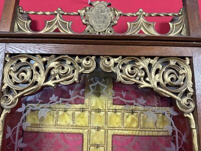 Display Cabinets For Reliquaries - Relics style Gothic - Style en Oak wood / Glass, Belgium  19 th century ( Anno 1865 )