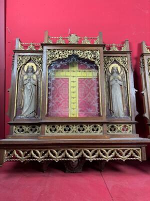 Display Cabinets For Reliquaries - Relics style Gothic - Style en Oak wood / Glass, Belgium  19 th century ( Anno 1865 )